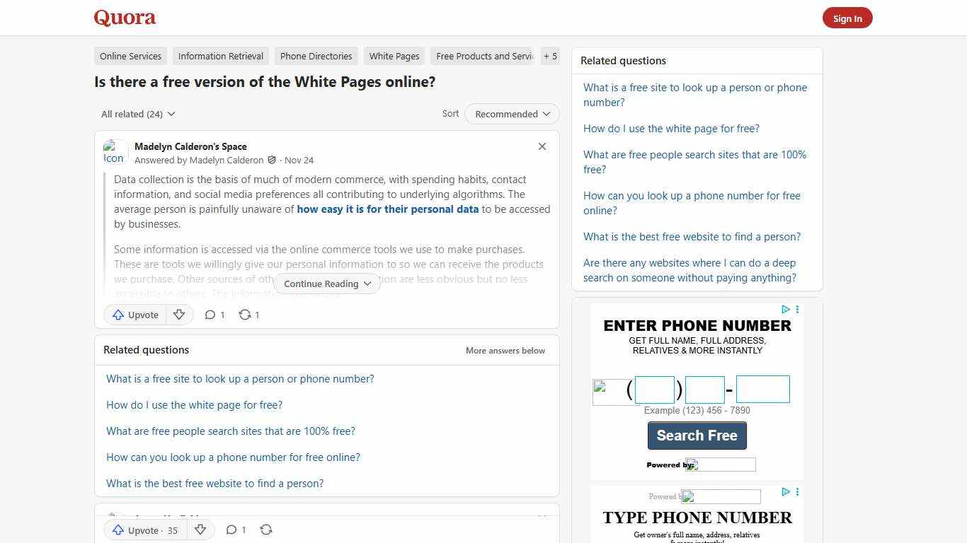 Is there a free version of the White Pages online? - Quora